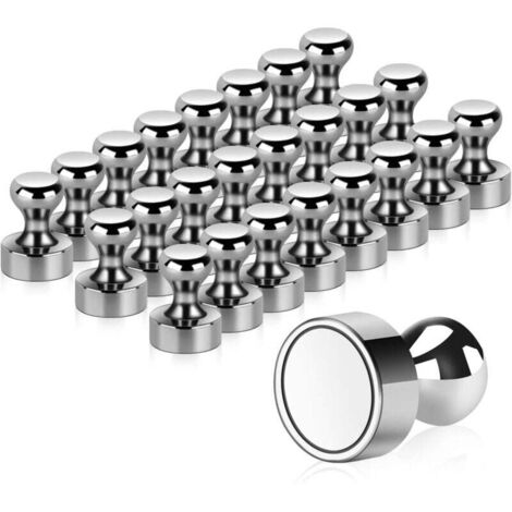 Aimant, 24PCS Magnet Métalliques Aimant Puissant 12x16mm - Aimants en Acier Inoxydable Aimants Frigo pour Tableau D'affichage, Réfrigérateur etc