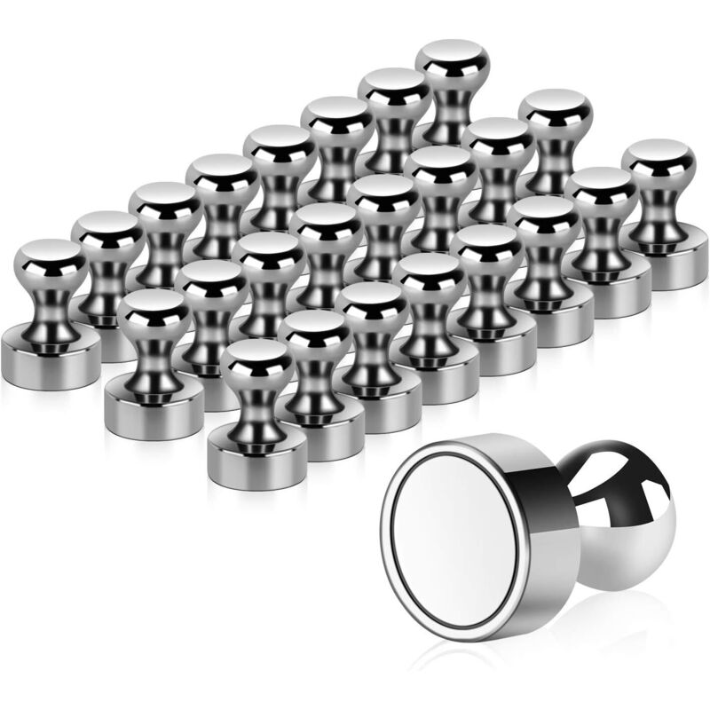 Litzee - Aimant, 24PCS Magnet Métalliques Aimant Puissant 12x16mm - Aimants en Acier Inoxydable Aimants Frigo pour Tableau D'affichage, Réfrigérateur