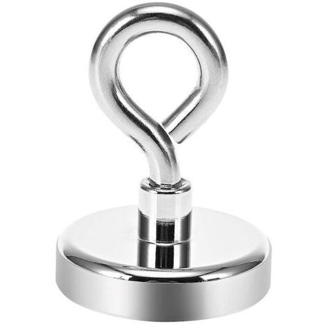 Aimant à œillet en néodyme super puissant 80KG - Parfait pour la pêche à l'aimant - Ø 48mm avec aimant en néodyme à œillet