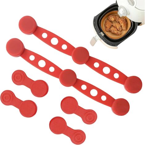 Aimant Air Fryer Lot, Boucle Magnétique Silicone pour Friteuse à Air, Aimant pour Papier Sulfurisé Anti Brûlure, Air Fryer Accessories Universel Résistant à la Chaleur