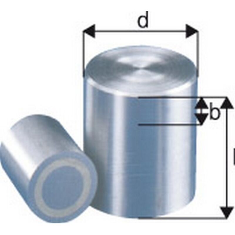 Aimant cylindrique, ø d : 40 mm, Hauteur l 45 mm, Réduction max. b 5 mm, Force de maintien : 240 n, Poids : 390 g
