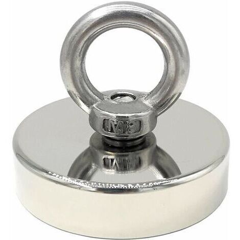 Aimant de levage,aimant néodyme 140 kg force diamètre 60 mm, aimants avec anneaux de levage puissant pour l'industrie et la science, pêche magnétique