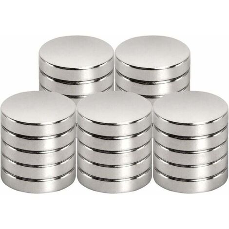Aimant de Néodyme 15 mm x 3 mm, Aimants Puissants pour Tableau Magnétique, Réfrigérateur, Bureau (25 Pièces)