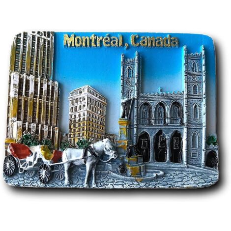 Aimant de réfrigérateur 3D Montréal Canada Souvenirs touristiques Autocollants magnétiques en résine Décoration pour la maison et la cuisine