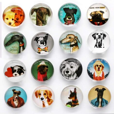 Aimant de réfrigérateur en cristal avec motif de chiot mignon pour armoire de bureau, tableau blanc et photo Home Decor Magnet