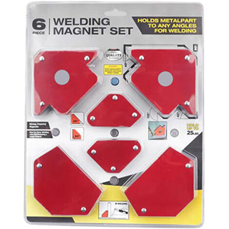 Aimant de Soudage Puissant, Kit de Support de Soudage Magnétique Multi-angle Résistant à l'usure 6 Pièces pour l'installation de Tuyaux