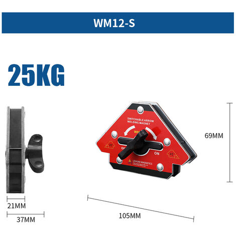 Aimant de soudeur Positionneur Magnétique, Aimant de Soudeur Equerre Magnétique Soudure commutable, Supports de Soudure Magnétiques Accesoires de Soudage Angle, Positionneur Angle 45°-90°-135° - WM12