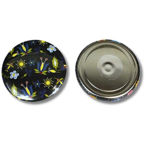 Aimant folklorique, fleurs cachoubes, noir