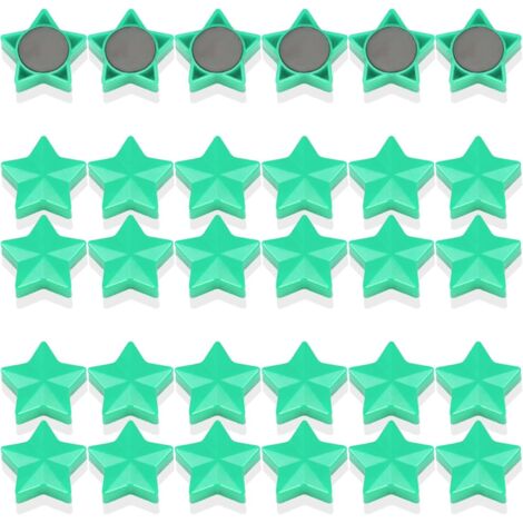 Aimant Frigo, 30PCS Aimant Puissant Aimants Tableau Magnétique Magnet Frigo Magnet Petit Aimant Tableau Blanc Mini Aimant Magnets Decoratif, pour Tableau Magnetique, Calendrier (Étoile, Vert)