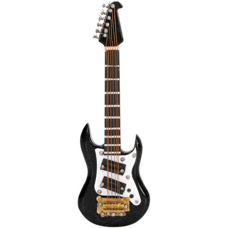 Aimant Frigo Guitare Électrique Miniature - Artisanat Détaillé en Résine - Magnétique Décoratif Noir