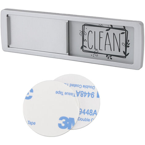 Aimant Lave-Vaisselle Indicateur Propre/Sale Facile à Lire avec Adhésif Double Face Argenté (Noir et Blanc)