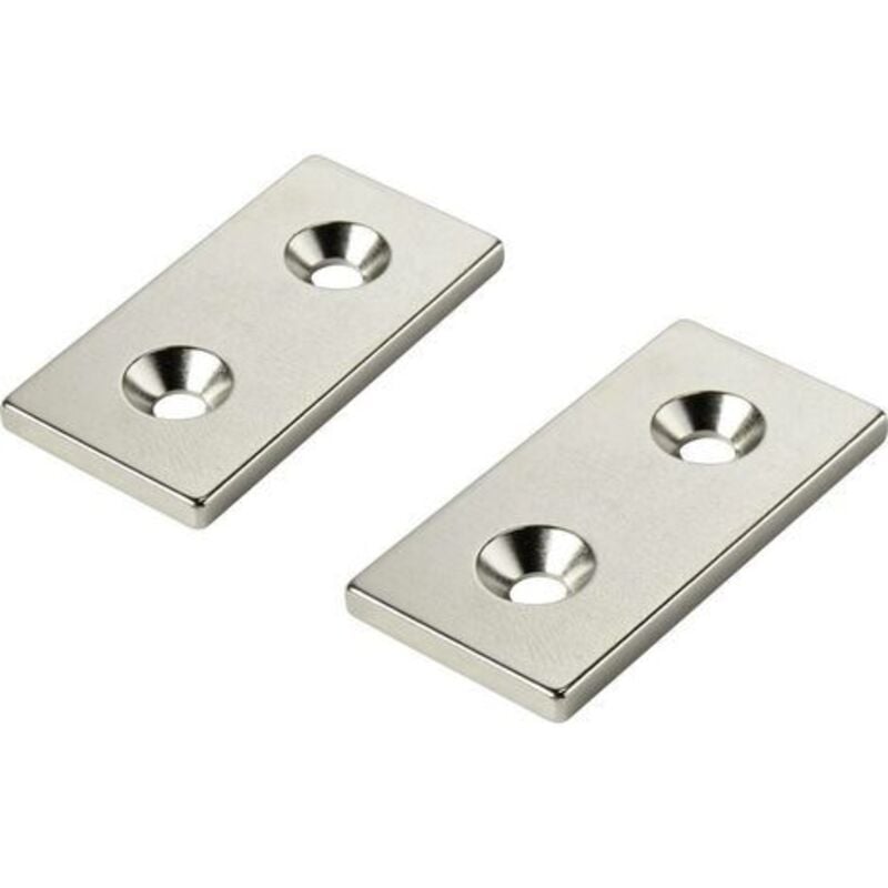 Aimant permanent Tru Components W40L20T5-2M4 rectangulaire N35 Température limite (max.): 80 °c 1 paire(s)