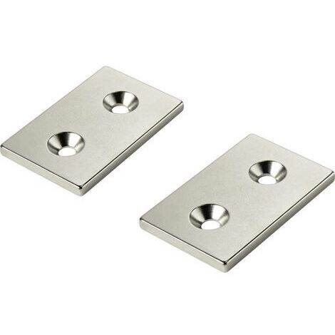 AIMANT PERMANENT RECTANGULAIRE N35 TEMPÉRATURE LIMITE (MAX.) : 80 °C CONRAD COMPONENTS W40L25T5-2M4 TRU COMPONENTS 1218999