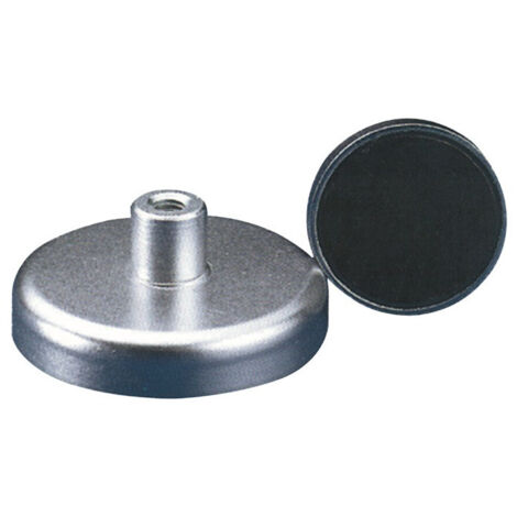 Aimant plat D.32xH7mm avec douille filetée adhérence 80 N