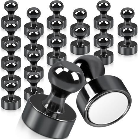 Aimant Puissant 20 Pièces Aimant Néodyme 12X16mm Noir Petits Aimant Frigo,Aimants Tableau Magnétique pour Réfrigérateur Cartes Porte Tableau Noir Tableau Blanc