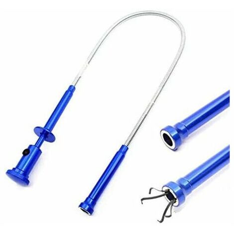 Aimant Ramasser Outil Flexible Grabber Reacher Magnétique Longue Ressort Grip 4 Griffe Avec Lumière Led Pour Jardin Maison Toilette Gadget Égout Nettoyage Nettoyage Outils