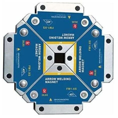 Aimant Soudure, 4 PCS Soudure Aimant Force de Maintien 12.5kg de Soudure Equerre de Support Positionneur Magnétique 45 ° 90 ° 135° Outils de Localisation Auxiliaires Multi-Angles - FM1-XS