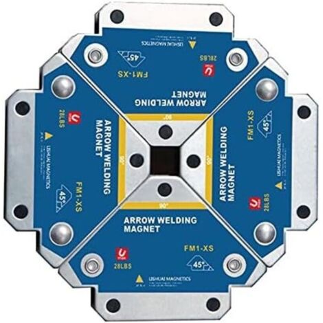 Aimant Soudure, 4 Pcs Soudure Aimant Force De Maintien 12.5kg De Soudure Equerre De Support Positionneur Magnétique 45 ° 90 ° 135° Outils De Localisation Auxiliaires Multi-Angles - Fm1-Xs