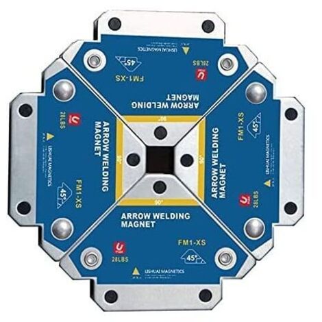 Aimant Soudure, 4 PCS Soudure Aimant Force de Maintien 13kg de Soudure Equerre de Support Positionneur Magnétique 45 ° 90 ° 135° Outils de Localisation Auxiliaires Multi-Angles