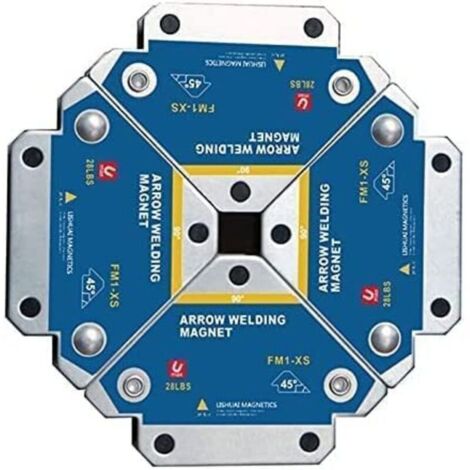 Aimant Soudure, 4 PCS Soudure Aimant Force de Maintien 13kg de Soudure Equerre de Support Positionneur Magnétique 45 ° 90 ° 135° Outils de Localisation Auxiliaires Multi-Angles