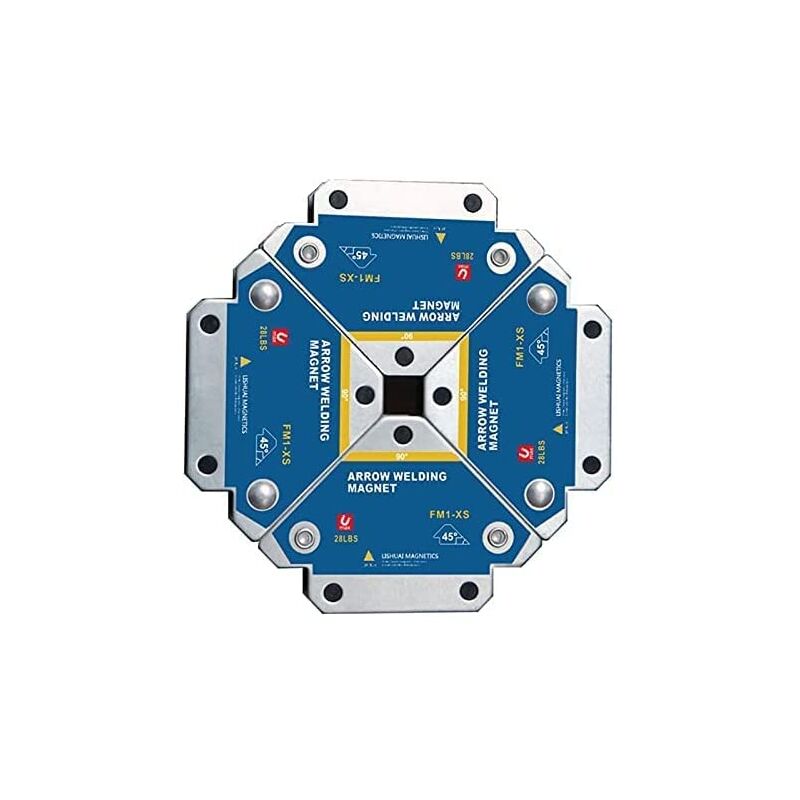 Aougo - Aimant Soudure, 4 pcs Soudure Aimant Force de Maintien 13kg de Soudure Equerre de Support Positionneur Magnétique 45 ° 90 ° 135° Outils de