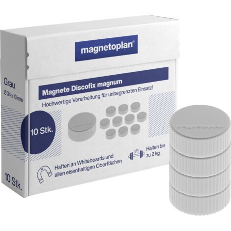 Aimant Super D. 34 mm gris MAGNETOPLAN (Par 10)
