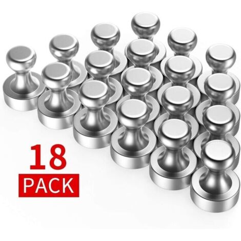 Aimants en néodyme N52 – Lot de 18 pièces 12 x 16 mm – Force adhésive jusqu'à 20 feuilles A4 – Revêtement nickel-cuivre-nickel