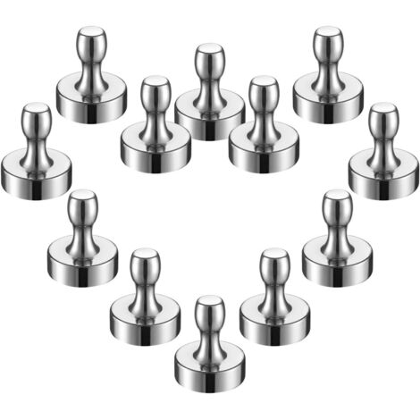 Aimants Frigo Super Puissant, Grand Punaises Aimantées pour Cuisine Réfrigérateur Bureau Tableau Blanc Tableau d’Affichage 12x16mm 12Pièces