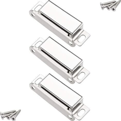 Aimants loqueteaux magnétiques, onehous 20 kg loqueteau de porte magnétique et 12 vis, 304 Acier inox, loqueteaux magnétiques aimanté pour fermeture de porte meuble/armoire/placard (paquet de 3)702015