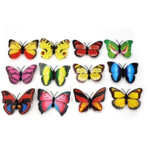 Aimants Papillon 3D pour Réfrigérateur - Lot de 12 - Multicolore