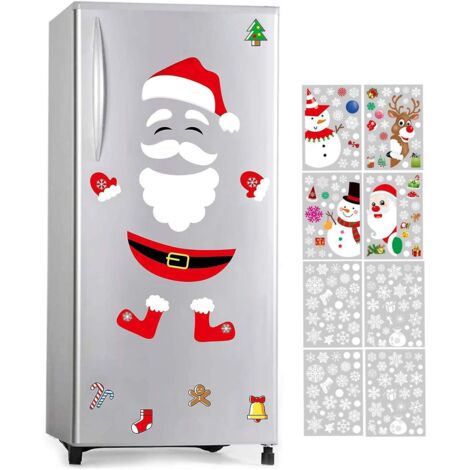 Aimants pour réfrigérateur Père Noël, décoration de Noël - Résistants aux rayures sur les vitres - 18 pièces et 8 autocollants