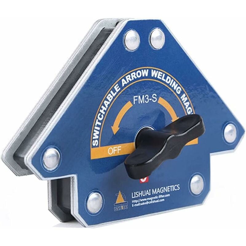 Aougo - Aimants pour soudage,1 pièce FM3-S avec interrupteur, angle magnétique pour soudage 15-25 kg pour support d'angle 45 °, 90 °, 135 °