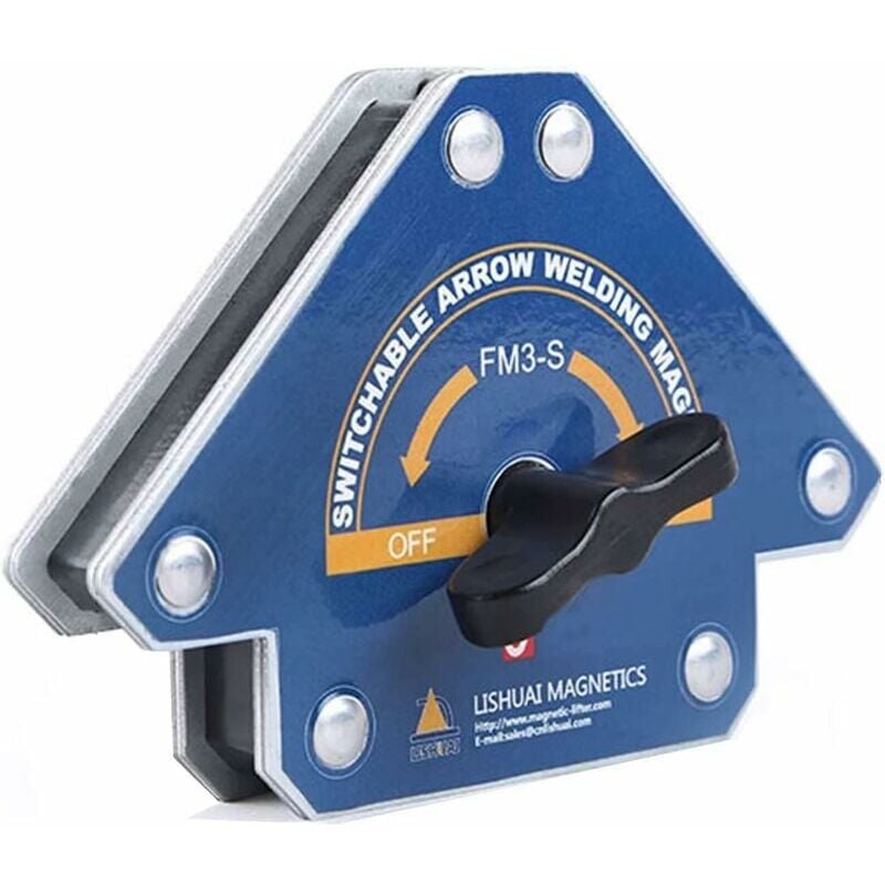 SNQ - Aimants pour soudage,1 pièce FM3-S avec interrupteur, angle magnétique pour soudage 15-25 kg pour support d'angle 45 °, 90 °, 135 °
