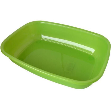 AIME Bac a litiere sans rebord - Bords arrondies - 43 x 31 x 10 cm - Pour chat