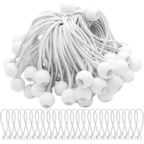 AIMOONSA 50 Stück elastische Spanngurte mit Kugeln, elastische Spanngurte, elastische Bälle für Festzelte, Zelte, Banner und Planen