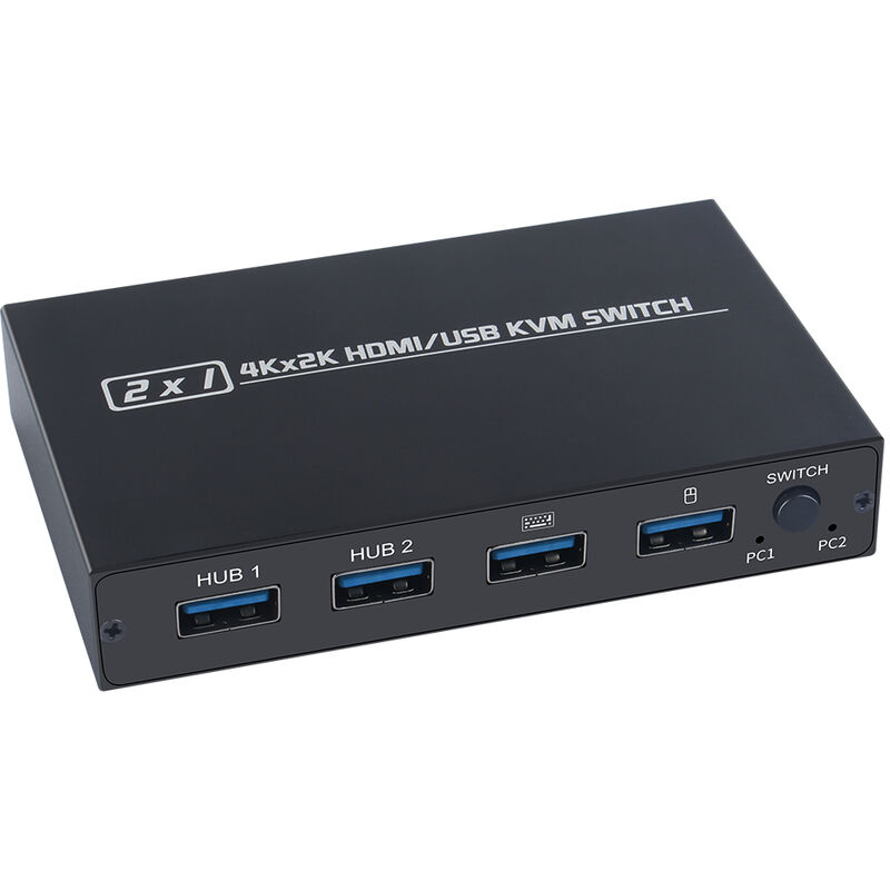 

AM-KVM 201CL Conmutador KVM HDMI / USB 2 en 1 compatible con HD 2K * 4K 2 hosts comparten 1 conjunto de monitor / teclado y mouse - Aimos