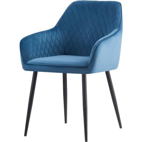 AINPECCA 1X Dining Chairs Teal Velvet Padded Seat Metal Leg Kitchen Chair Home Office Room(Teal,1)