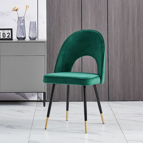 main image of "AINPECCA Set Of 1 2 4 Dining Chairs Velvet Seat Metal Legs Kitchen Lounge Living Room Chair Home"