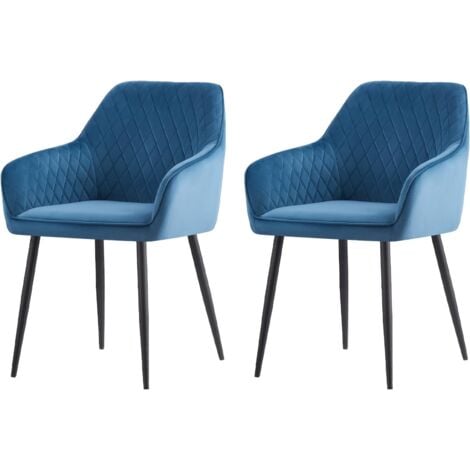 AINPECCA Set of 2 Velvet Dining Chairs Teal Upholstered Seat with Metal Legs Living Room(Teal,2)