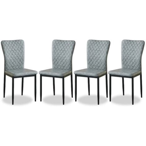 AINPECCA 6 Dining Chairs High Back Suede Office Kitchen Chair Living Home-Beige