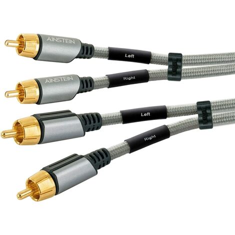 AINSTEIN Audio Cinch Kabel 2,5m, 2x Cinch Stecker  2x Cinch Stecker