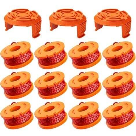 AIPER 12er-Pack 3 m Rasentrimmerfadenspule – WA0004.1/WA0010 Rasentrimmer Ø1,65 mm, Freischneiderfadenspule (12 Rasentrimmerfäden, 3 Abdeckungen)