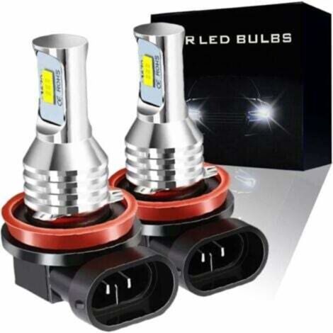 AIPER Ampoules LED H11 H8 H9 H16(JP) pour feux antibrouillard, puces LED CSP, 6000K blanc xénon, 4000 lumens, éclairage à 360 degrés, non polaire, Plug and Play, IP67 résistant aux intempéries, Lot de
