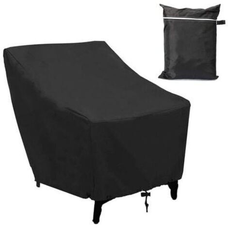 AIPER Housse Fauteuil Jardin Extérieur à Assise Profonde 210D Imperméable Couverture pour Chaise Patio Anti UV Anti-Vent avec Corde Ajustable,80x85x91cm