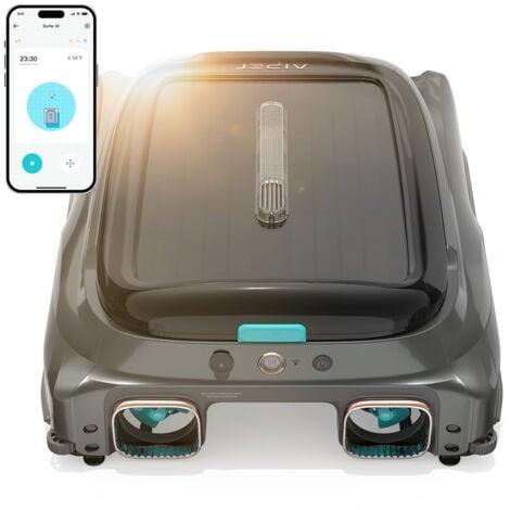AIPER Surfer S1 Robot Solaire Skimmer de Piscine – Robot Sans Fil de Surface avec 20h d’Autonomie, Double Mode de Recharge, Contrôle via Application & Affichage de Température