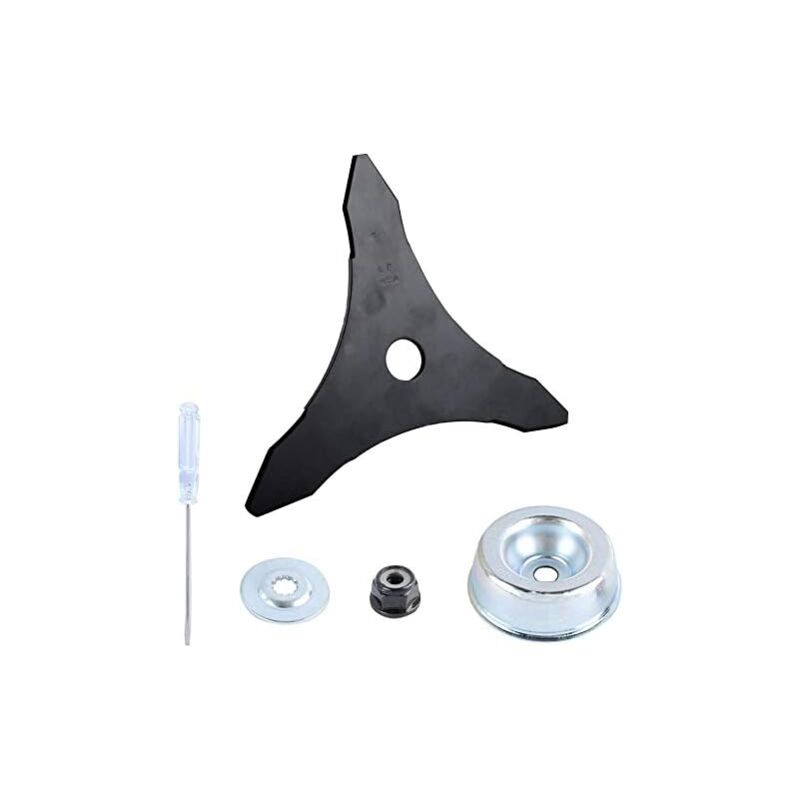 12'x 3T Lame de Débroussailleuse avec kit d'entretien d'accessoire d'adaptateur de lame de tondeuse à gazon - Aiperq