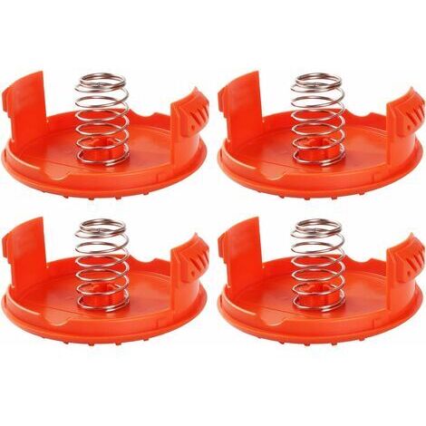 Aiperq 4PCS Spool Caps + 4PCS Springs Pièces de rechange Accessoires compatibles avec les coupe-bordures BLACK + DECKER RC-100-P