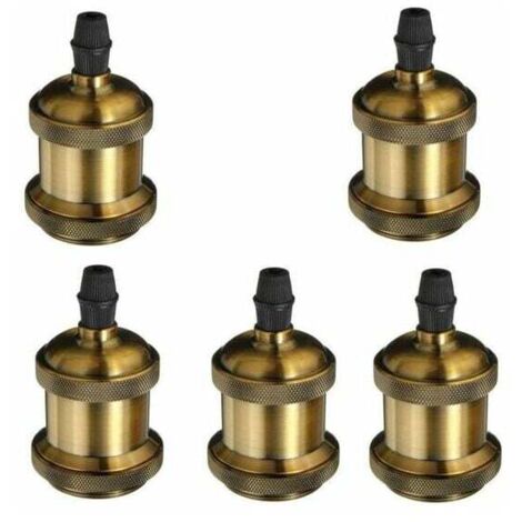 Aiperq 5 Pack Edison Douille Vintage E27 Adaptateur De Lampe Rétro Vintage Lustre Sans Fil En Cuivre 110-240V