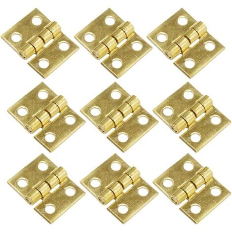 AIPERQ - 50 minibisagras de latón para joyero con tornillos, 200 bisagras pequeñas para caja de madera, muebles en miniatura