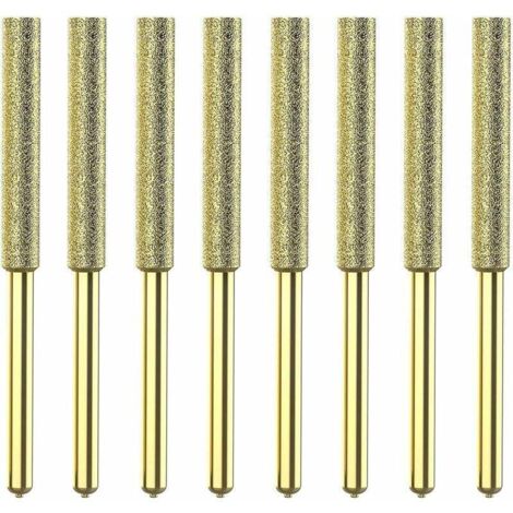 AIPERQ - 8 brocas para motosierra, chapadas en titanio, afilador de diamante, lima para motosierra eléctrica, alta dureza (4 mm)